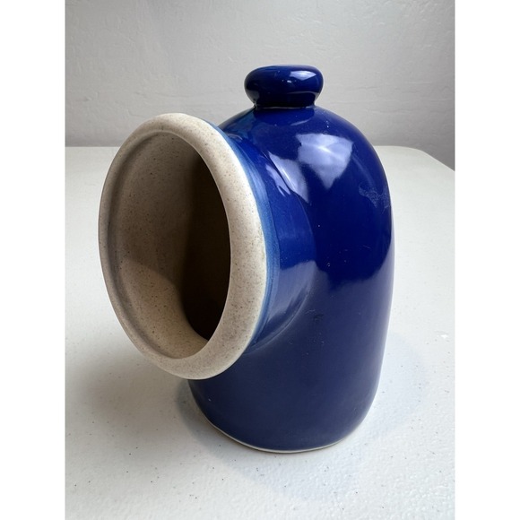 COBALT BLUE Ceramic Salt Pig Cellar Hand Glazed -‎ 4.5" Tall #1 - Picture 3 of 6
